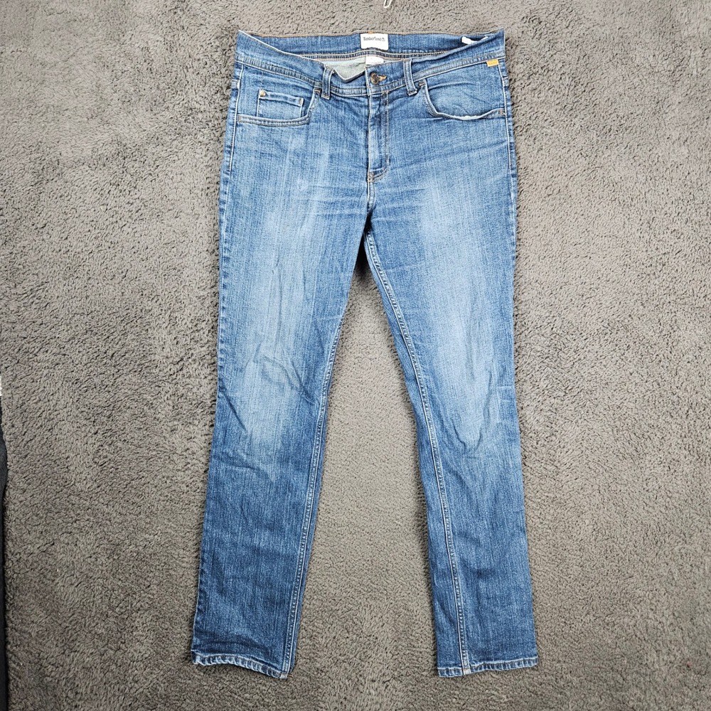 Timberland Mens 33x32 Slim‎ Fit Jeans Medium Wash Blue Denim Stretch